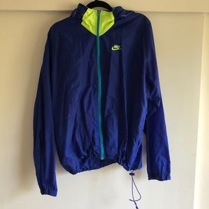 Men’s Nike Neon Windbreaker W/ Hidden Hood large